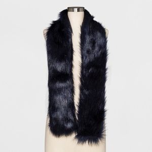 Women’s Faux Fur Scarf - A New Day - Navy